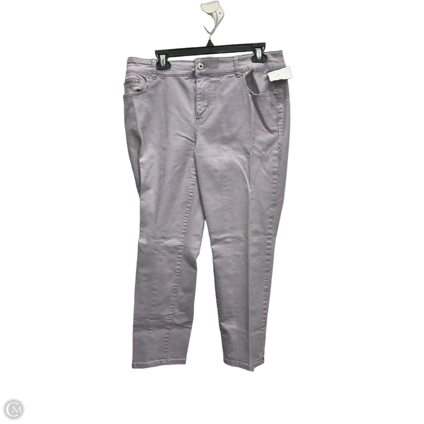 Jeans Straight By Chicos In Purple Denim, Size: 12