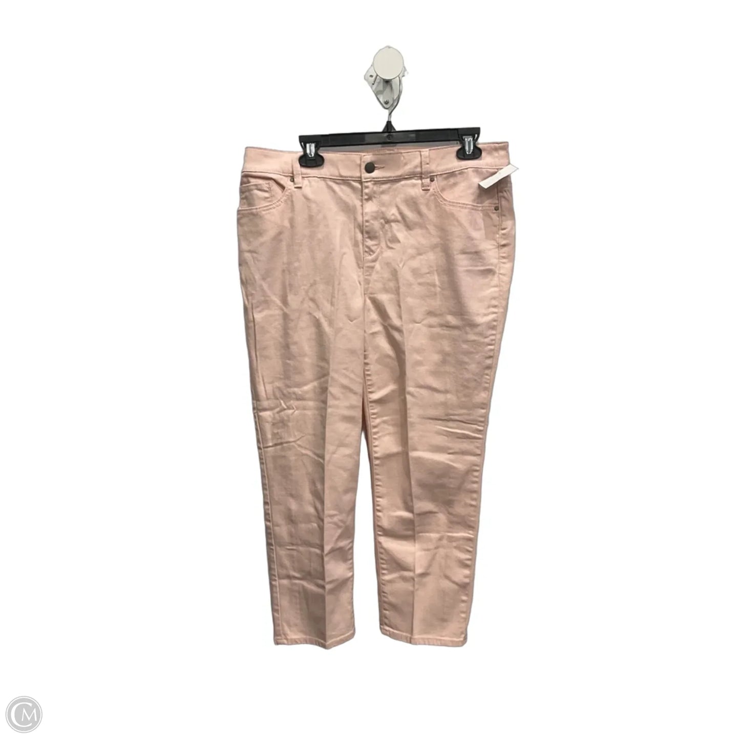 Jeans Cropped By Chicos In Pink Denim, Size: 12