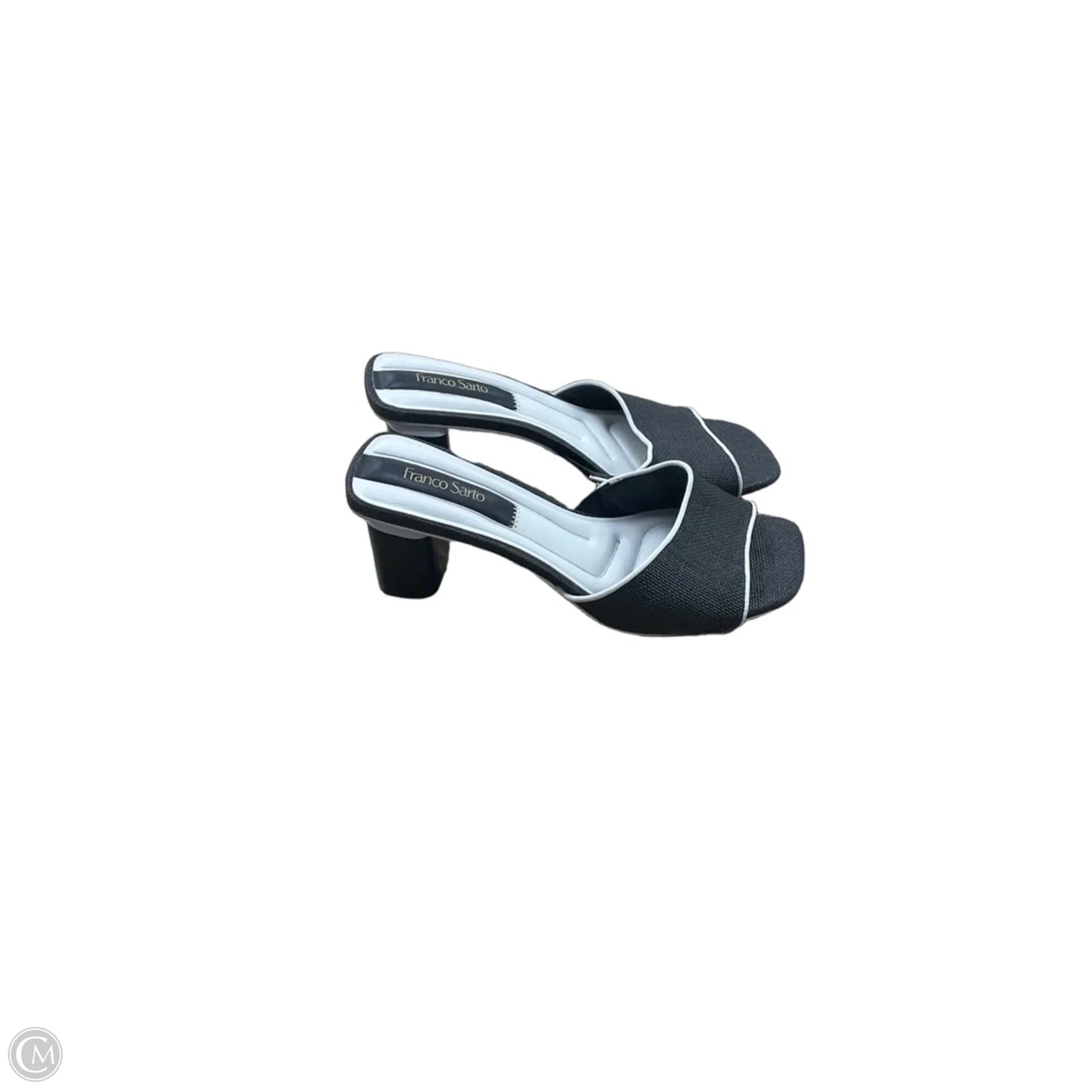Sandals Heels Block By Franco Sarto In Black & White, Size: 7