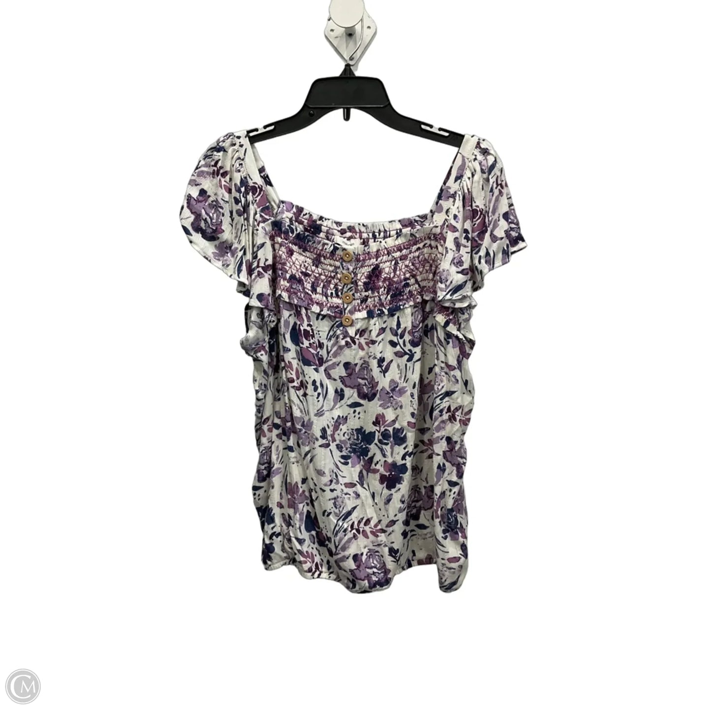 Top Sleeveless By Maurices In Purple & White, Size: Xl