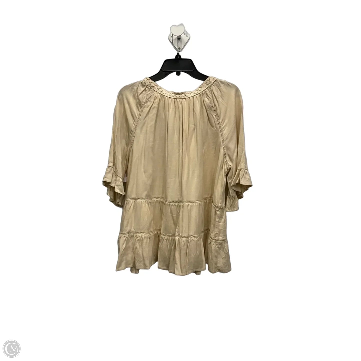 Top Short Sleeve By Miss Me In Tan, Size: Xl