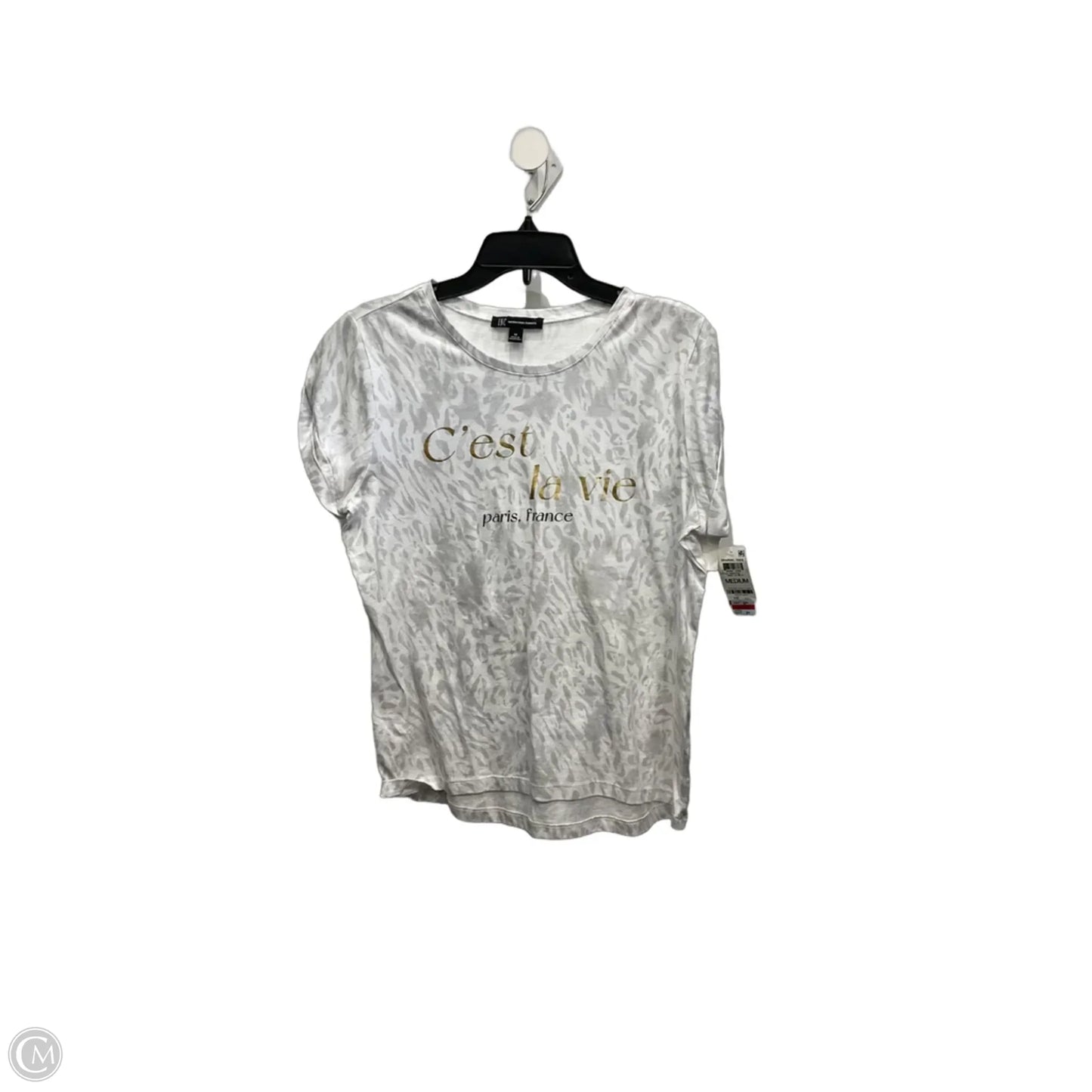 Top Short Sleeve By International Concepts In Grey, Size: M