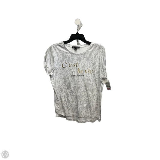 Top Short Sleeve By International Concepts In Grey, Size: M