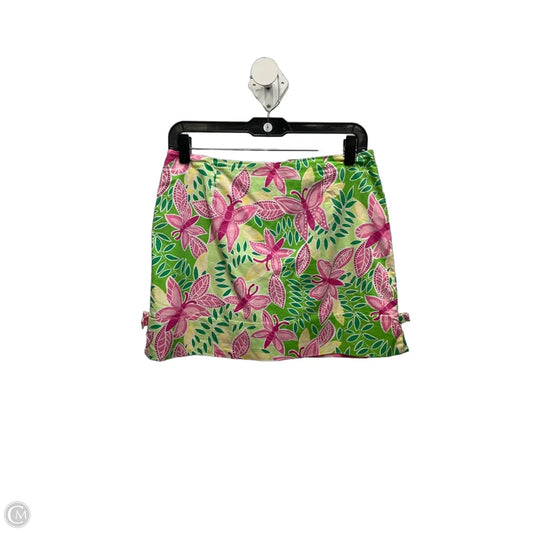 Skort Designer By Lilly Pulitzer In Green & Pink, Size: 4