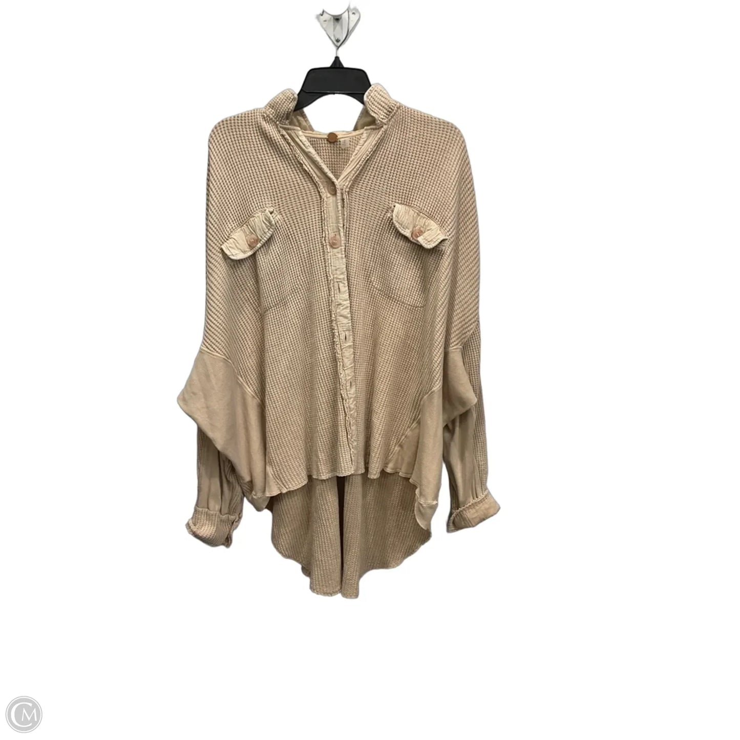 Blouse Long Sleeve By Free People In Tan, Size: M