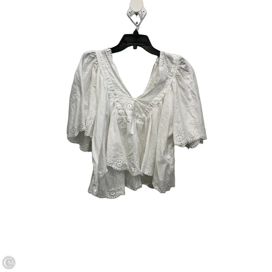 Top Short Sleeve By Free People In White, Size: Osfm