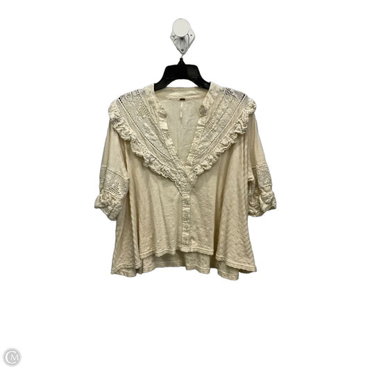 Top Short Sleeve By Free People In Cream, Size: M