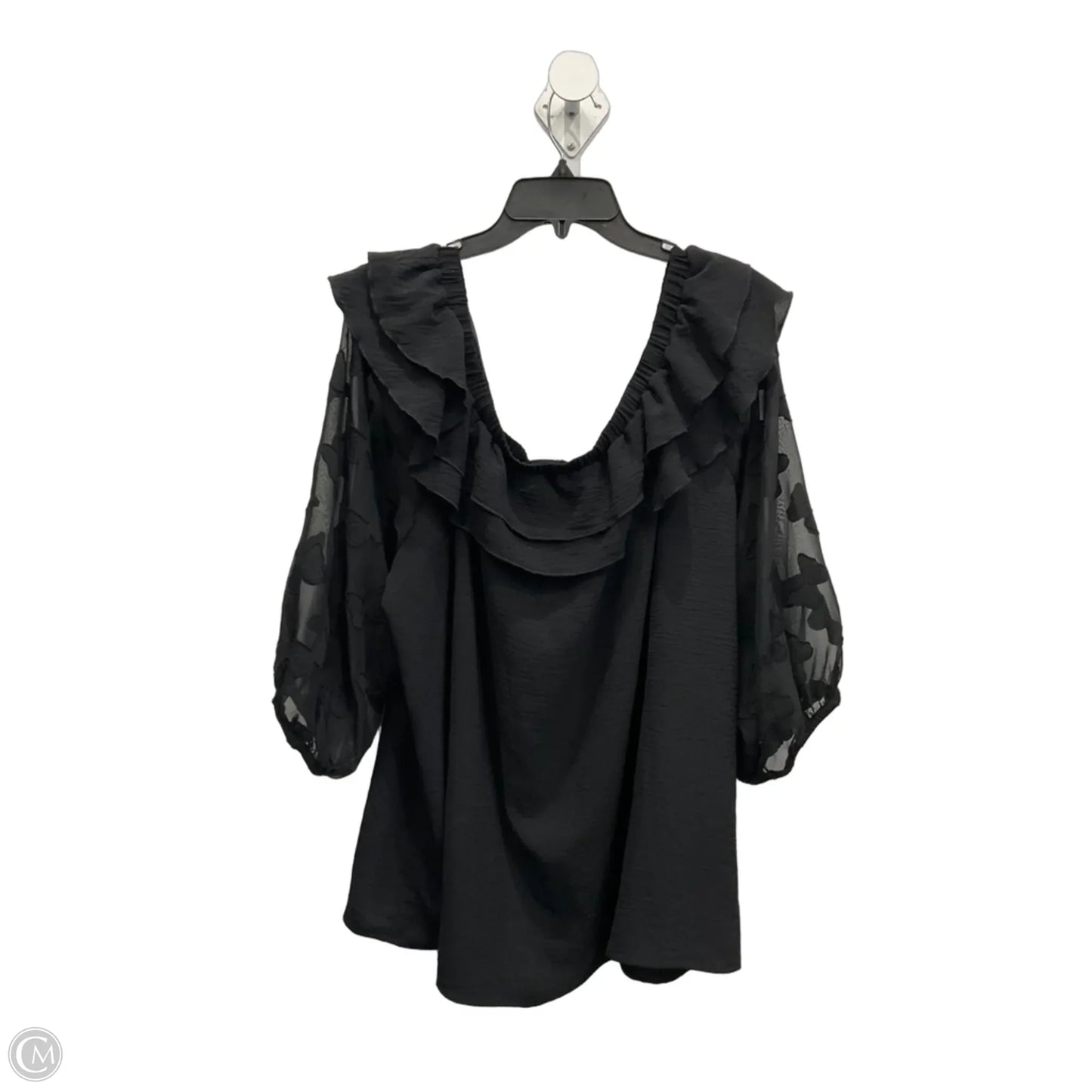 Top Long Sleeve By Cato In Black, Size: 3x