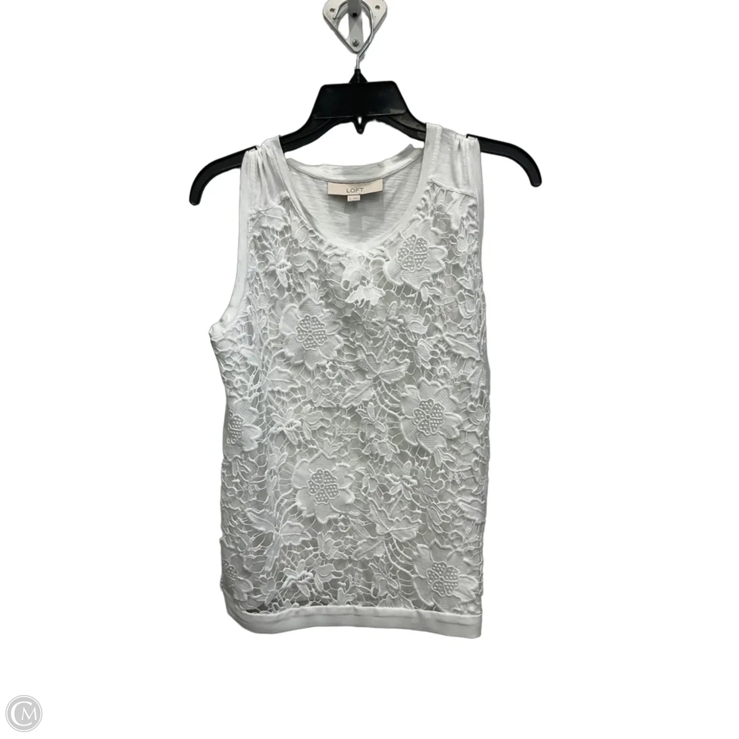 Top Sleeveless By Loft In White, Size: S