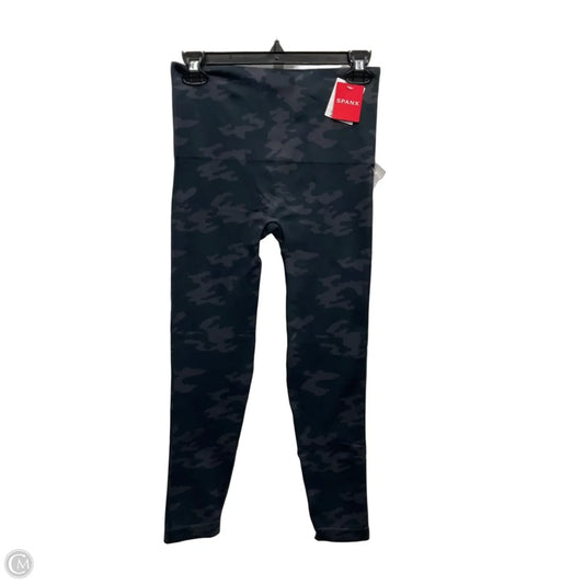 Athletic Leggings By Spanx In Black & Grey, Size: L