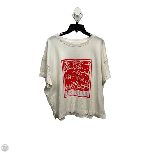 Top Short Sleeve By Sonoma In Red & White, Size: Xl
