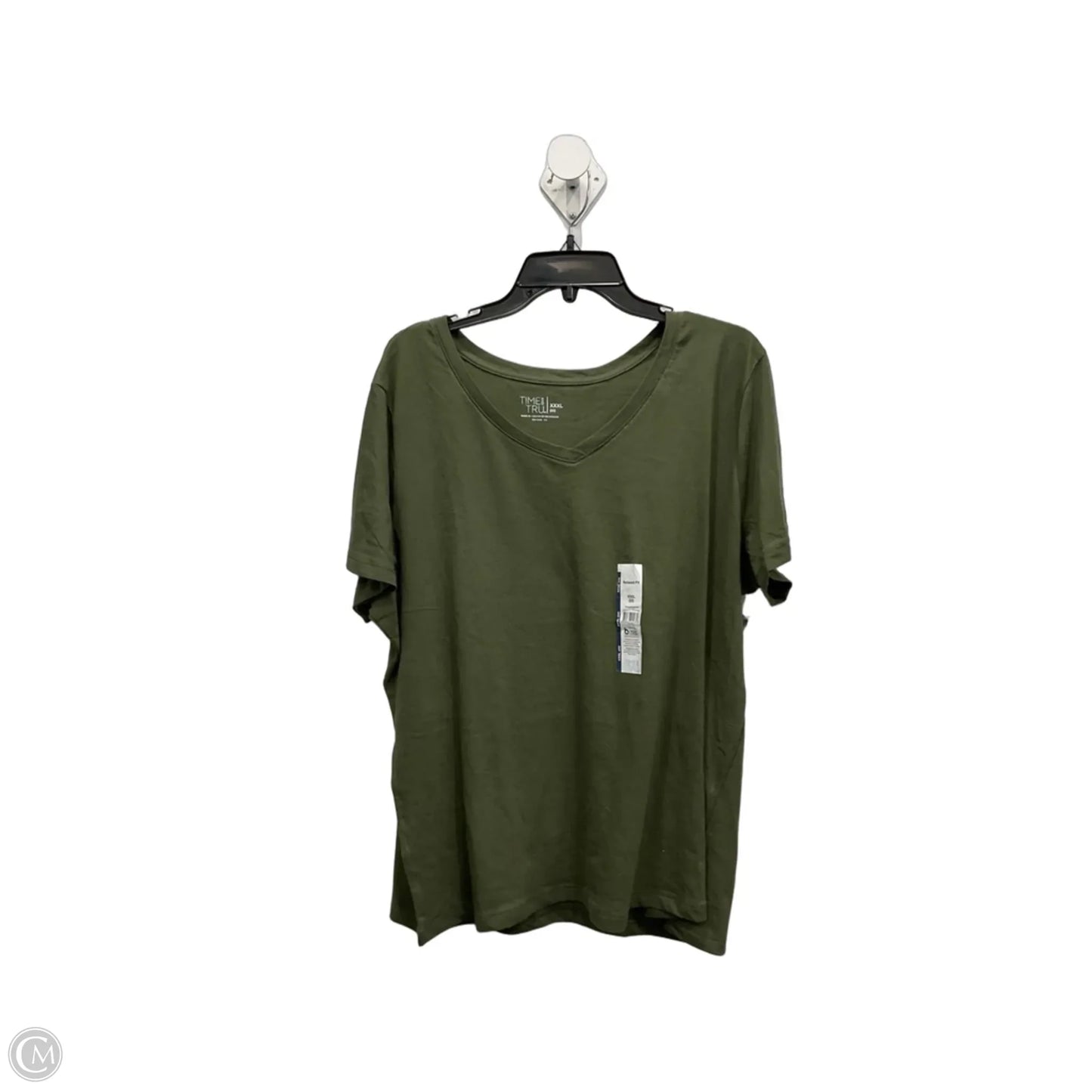 Top Short Sleeve Basic By Time And Tru In Green, Size: 3x
