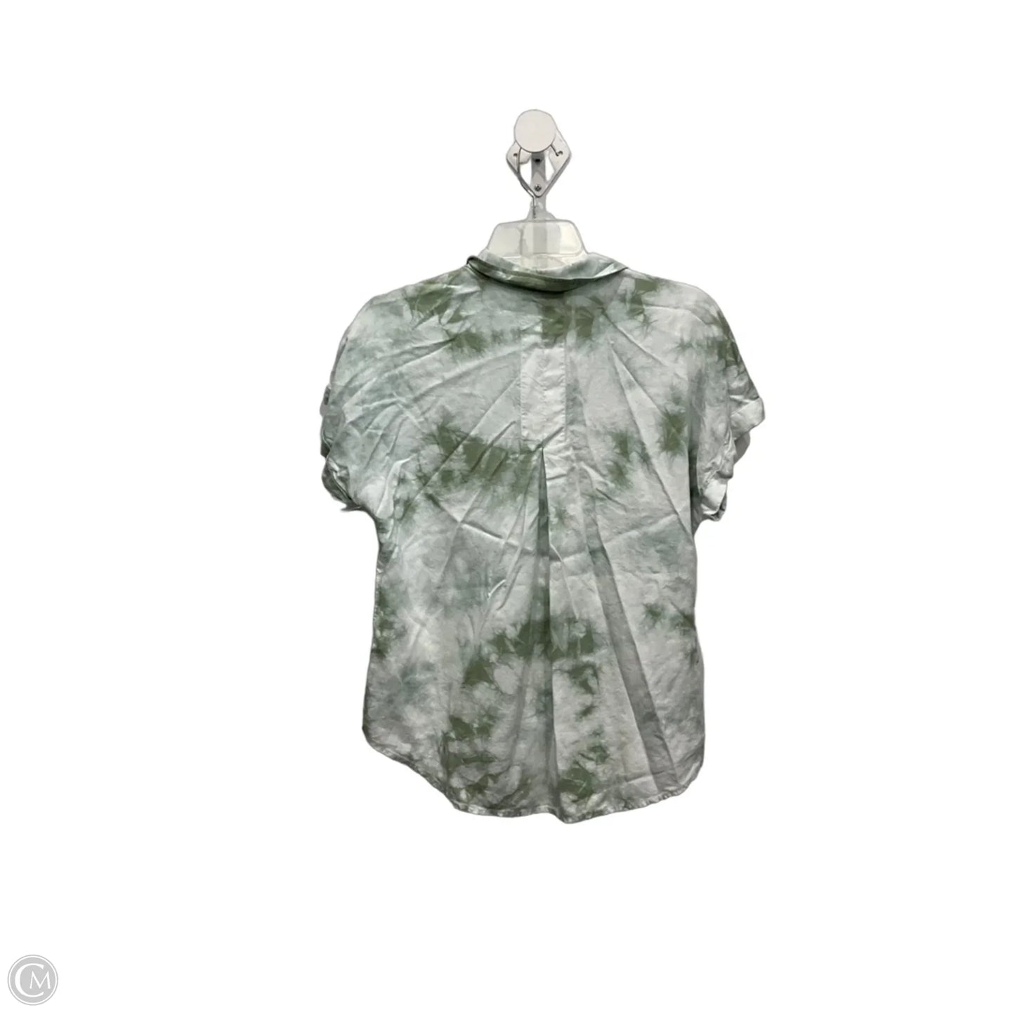 Blouse Short Sleeve By Cloth & Stone In Green & White, Size: Xs