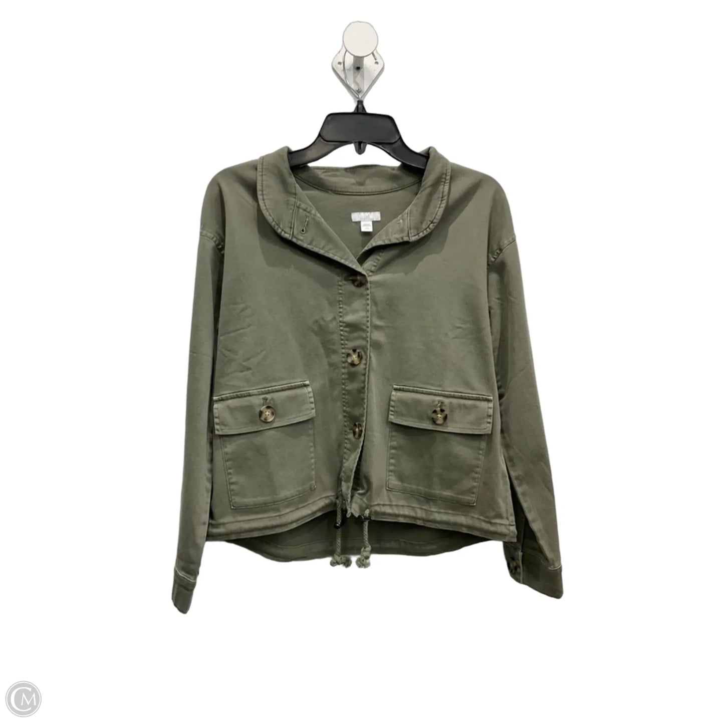 Jacket Denim By J. Jill In Green Denim, Size: Sp