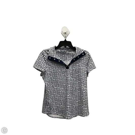 Athletic Top Short Sleeve By Chicos In Blue & White, Size: S
