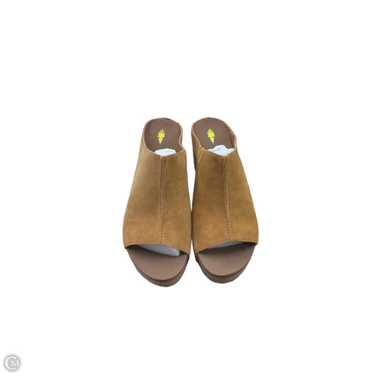 Sandals Heels Platform By Volatile In Brown, Size: 11