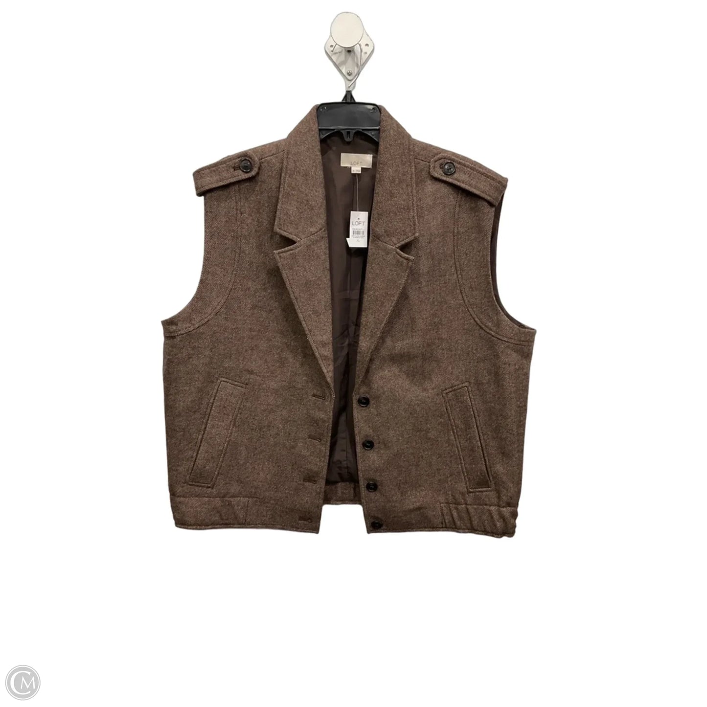 Vest Fleece By Loft In Brown, Size: Xl
