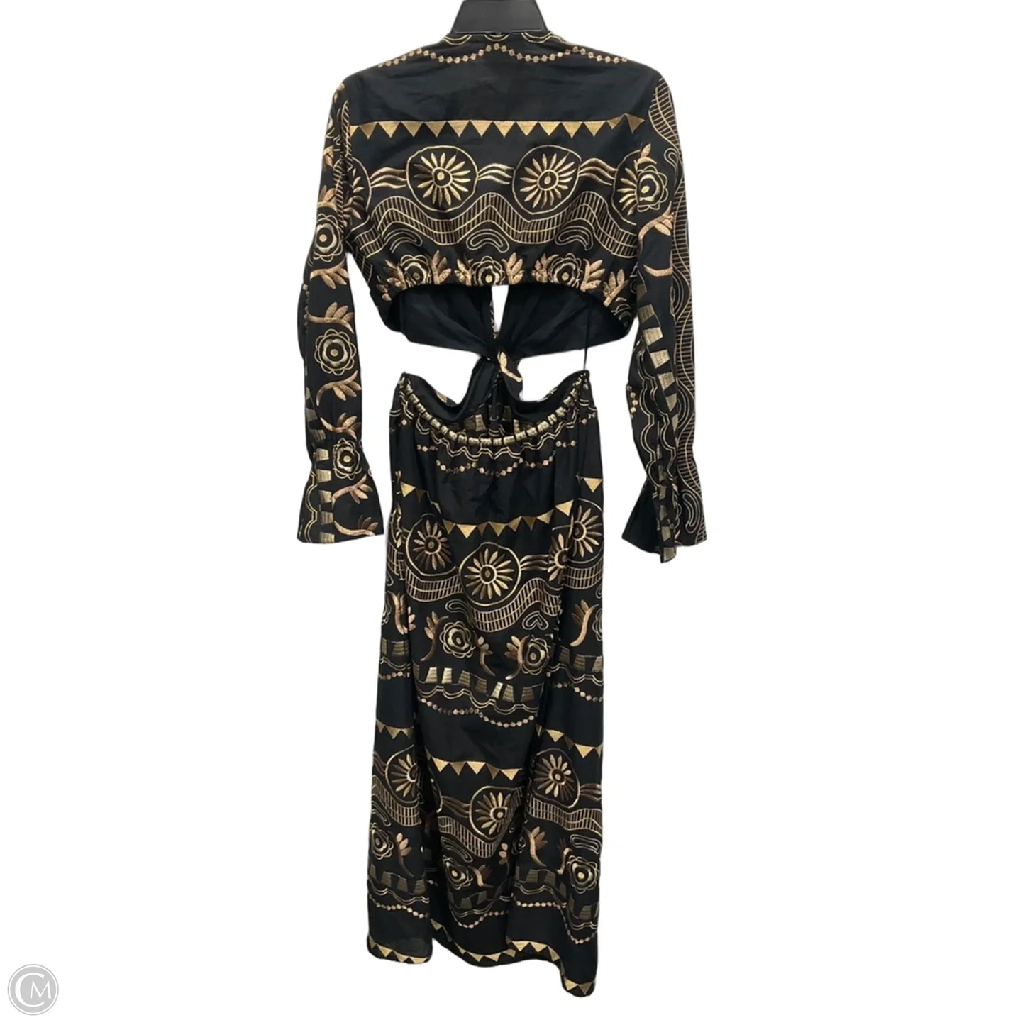 Dress Party Long By Clothes Mentor In Black & Gold, Size: M