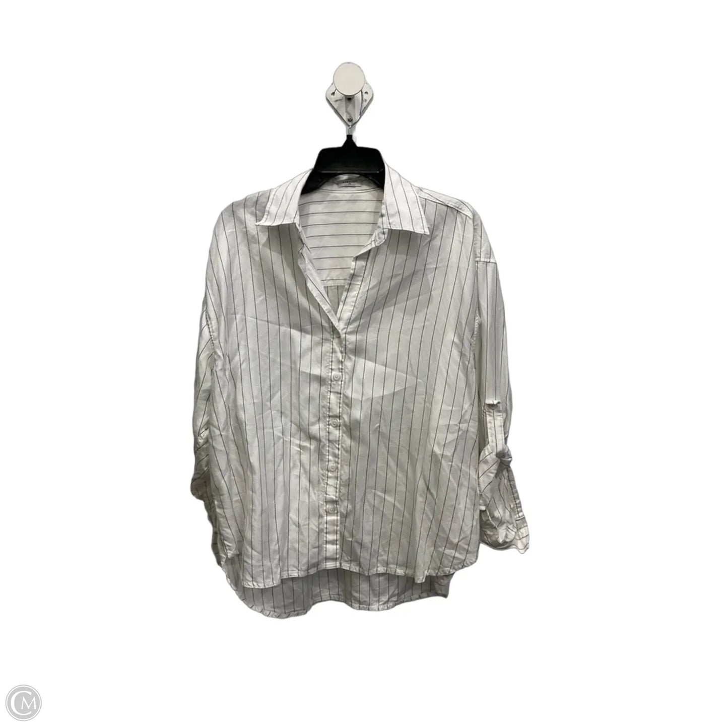 Blouse Long Sleeve By Babaton In Striped Pattern, Size: Xs