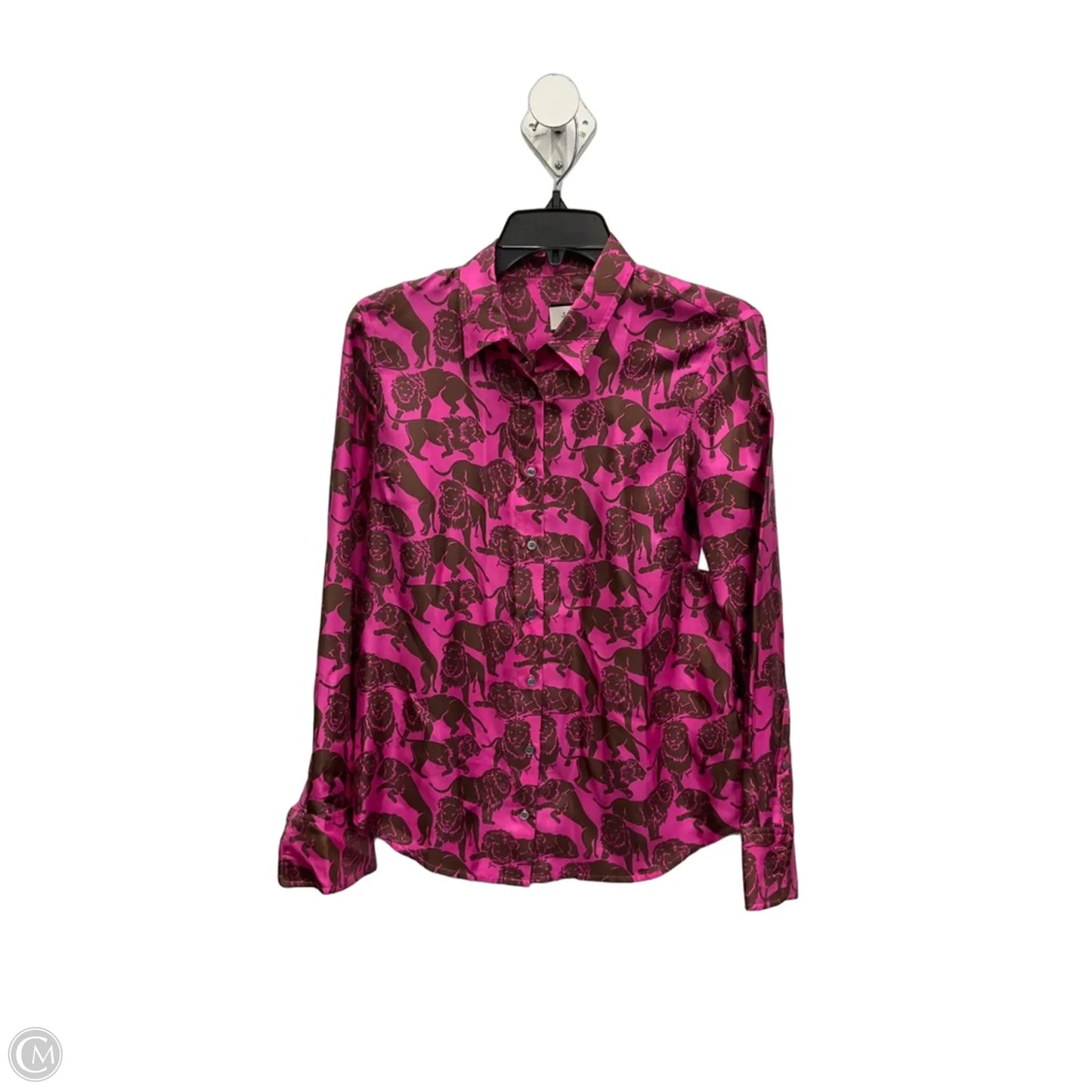 Blouse Long Sleeve By J. Crew In Brown & Purple, Size: S