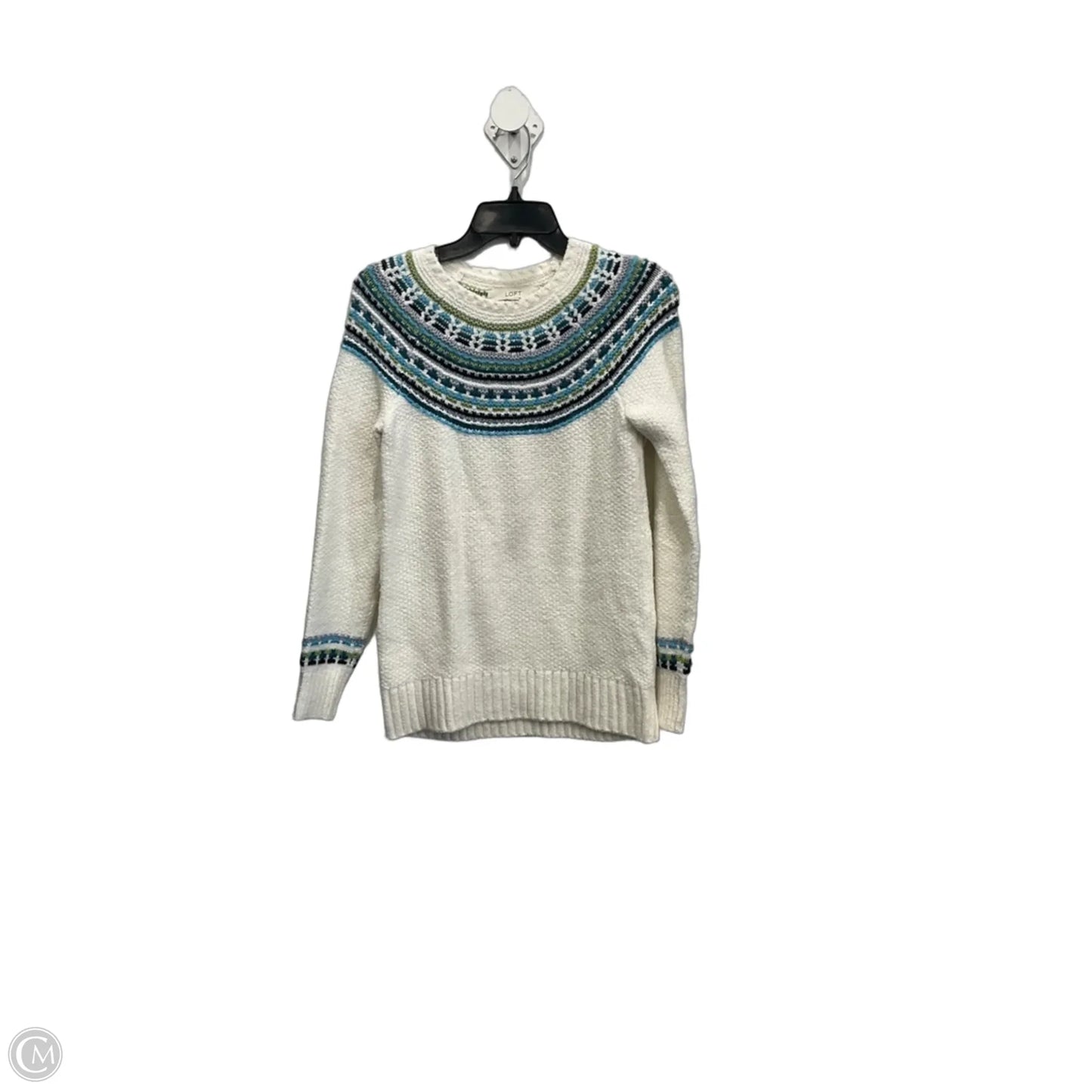 Sweater By Loft In Blue & White, Size: Xs