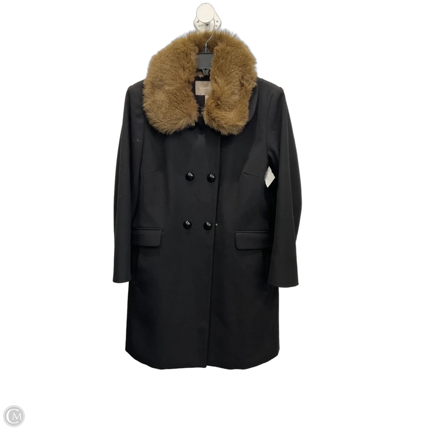 Coat Faux Fur & Sherpa By Banana Republic In Black, Size: L