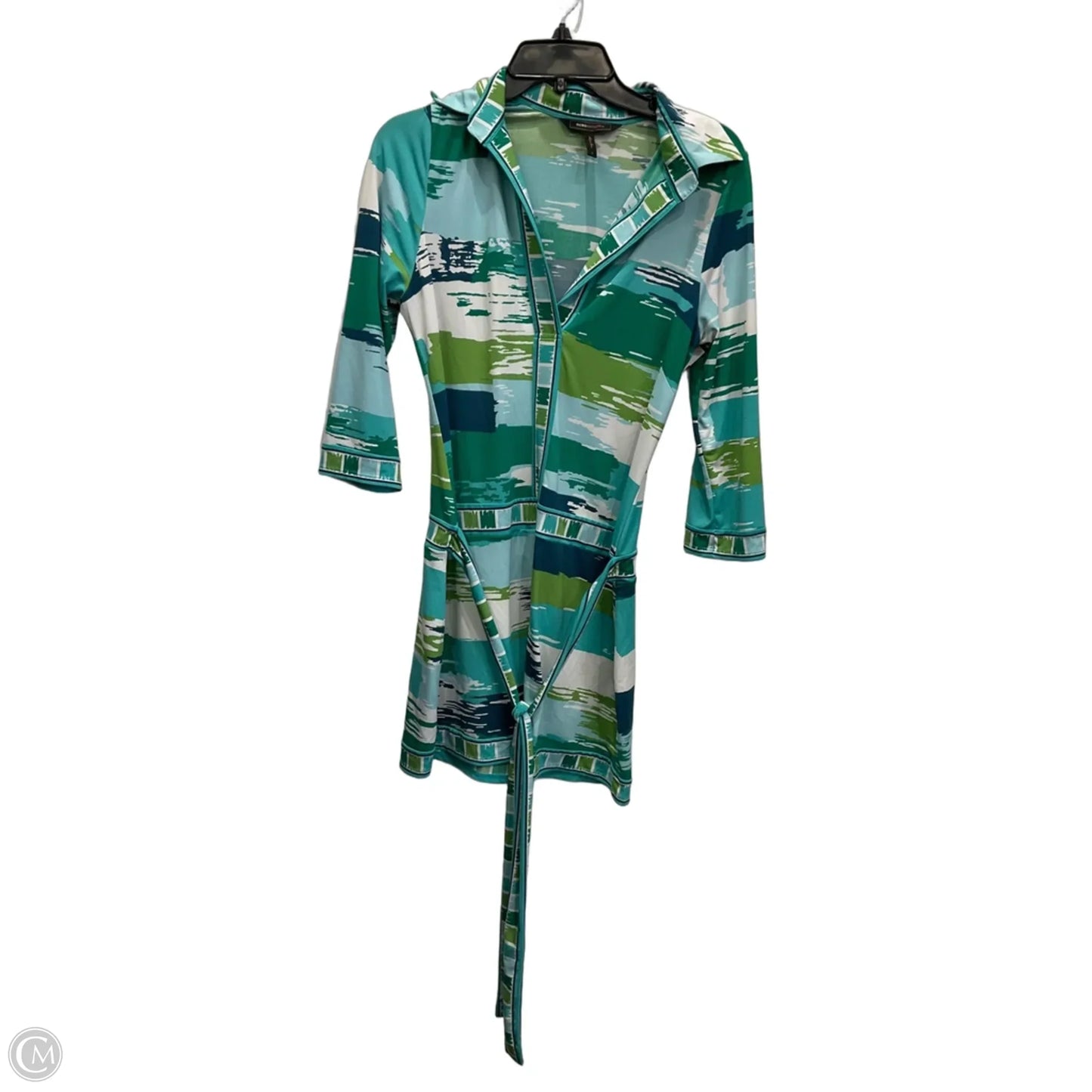 Dress Casual Midi By Bcbgmaxazria In Blue & Green, Size: S