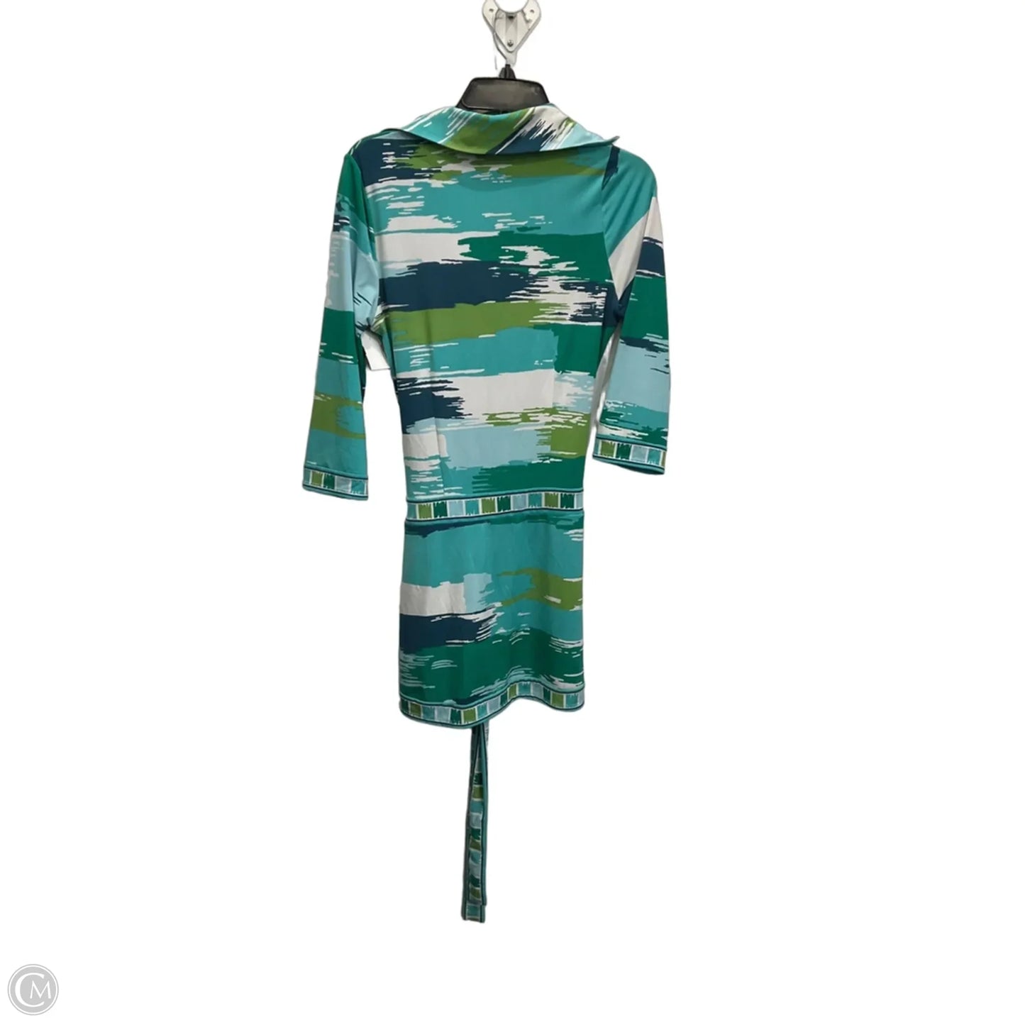 Dress Casual Midi By Bcbgmaxazria In Blue & Green, Size: S