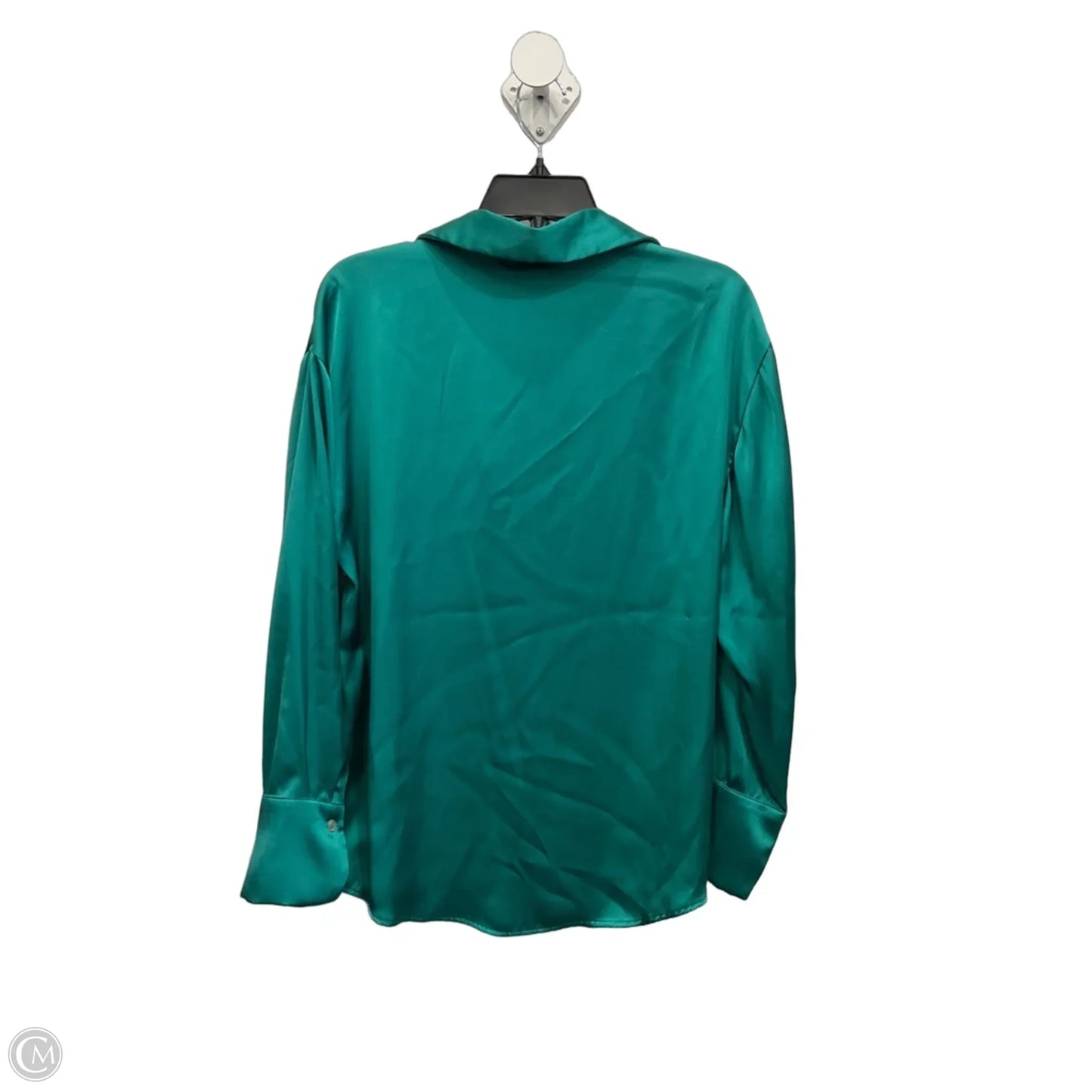 Blouse Long Sleeve By Zara In Green, Size: L