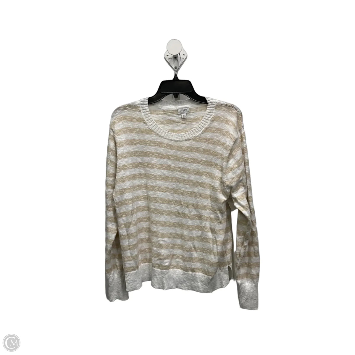 Sweater By J. Crew In Tan & White, Size: M