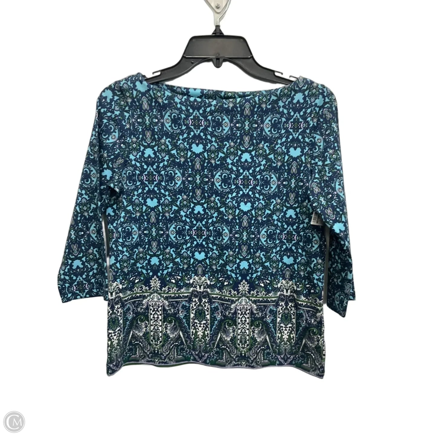 Top 3/4 Sleeve By Talbots In Blue, Size: S