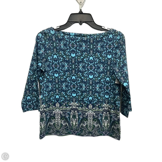 Top 3/4 Sleeve By Talbots In Blue, Size: S