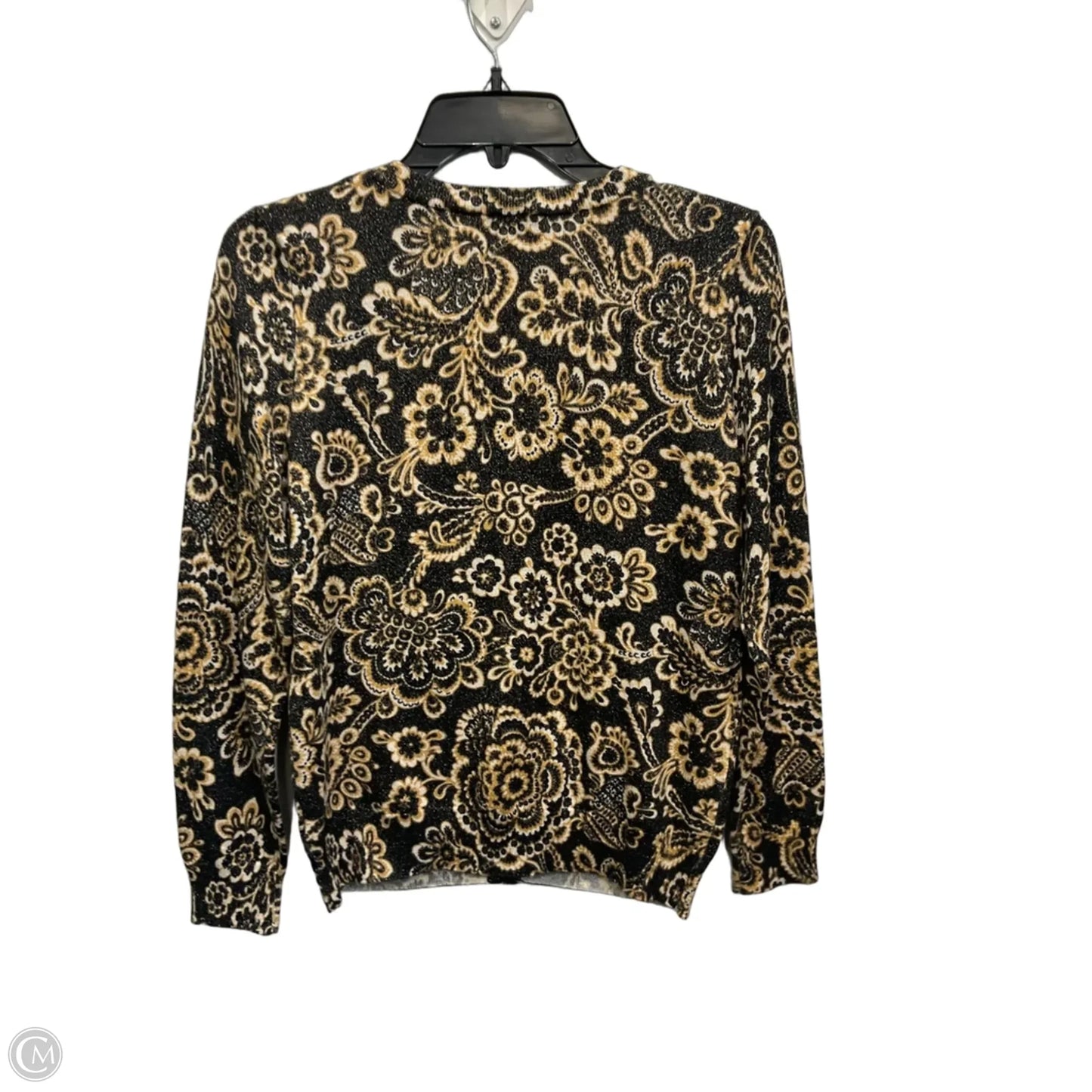 Cardigan By Talbots In Black & Gold, Size: Mp