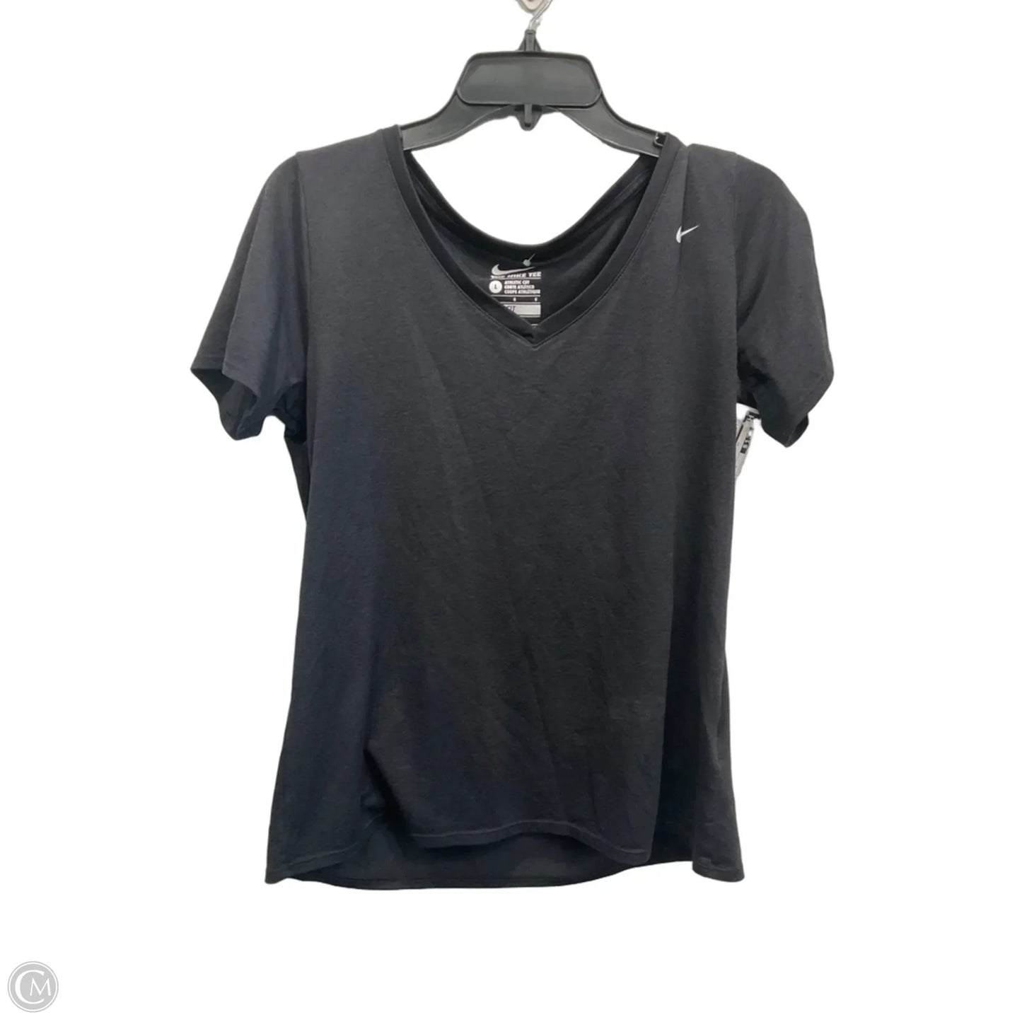 Athletic Top Short Sleeve By Nike Apparel In Black, Size: L