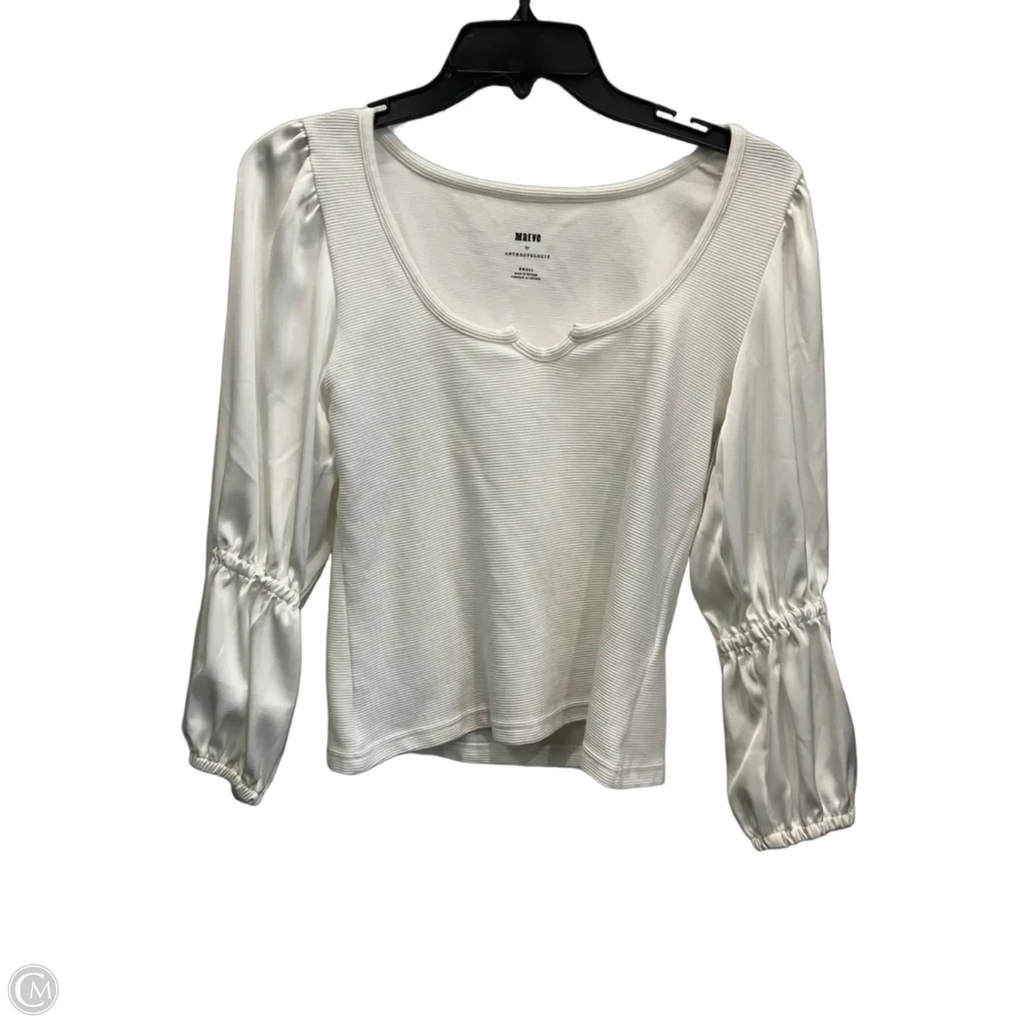 Top Long Sleeve By Maeve In White, Size: S