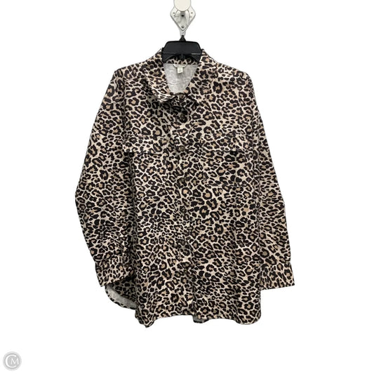 Jacket Shirt By Cato In Animal Print, Size: Xl