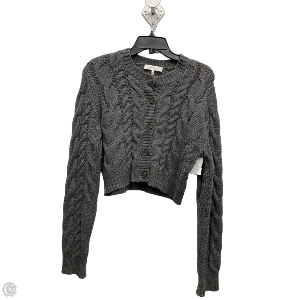 Sweater Cardigan By Frame In Grey, Size: M
