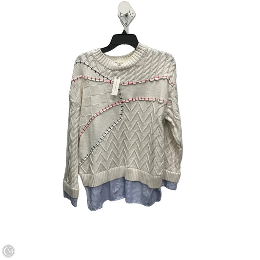 Sweater By Pilcro In Blue Red & White, Size: M