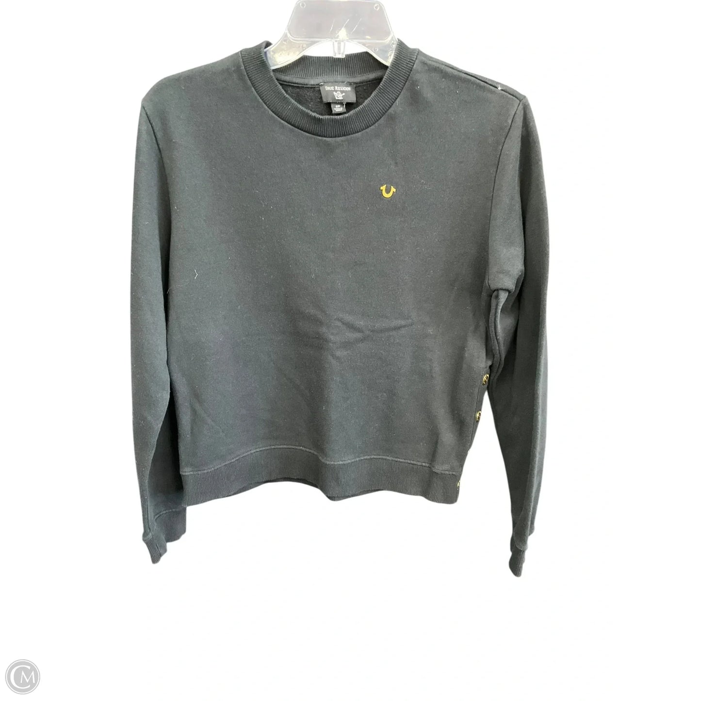 Sweatshirt Crewneck By True Religion In Black & Gold, Size: Sp