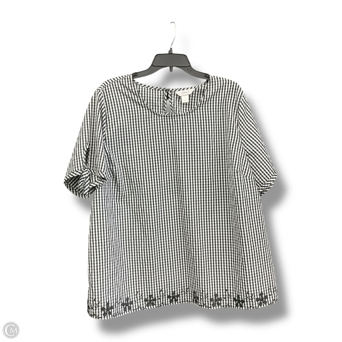 Top Short Sleeve By Cj Banks In Black & White, Size: 2x