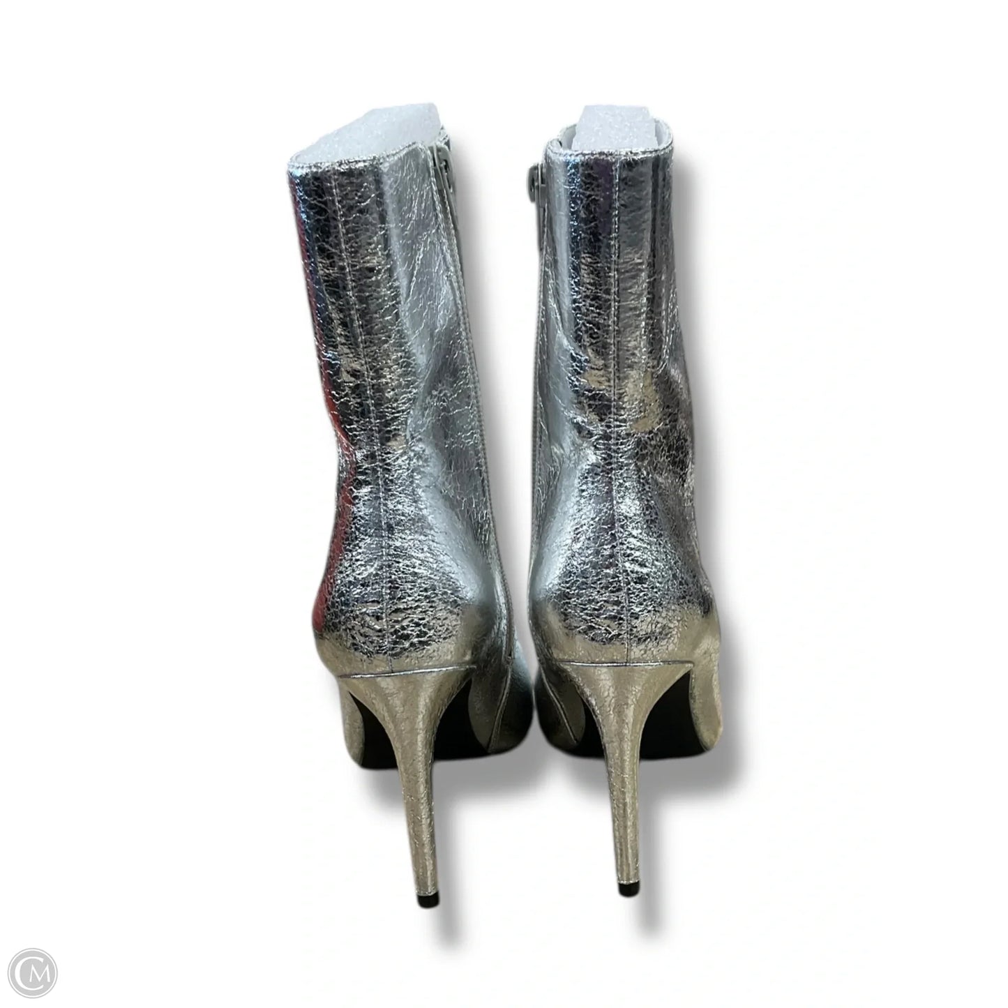 Boots Ankle Heels By Mia In Silver, Size: 8