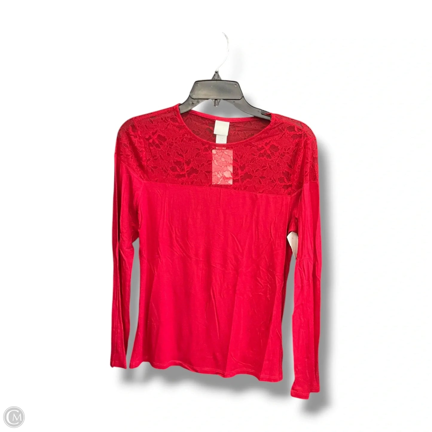 Top Long Sleeve By H&m In Red, Size: M