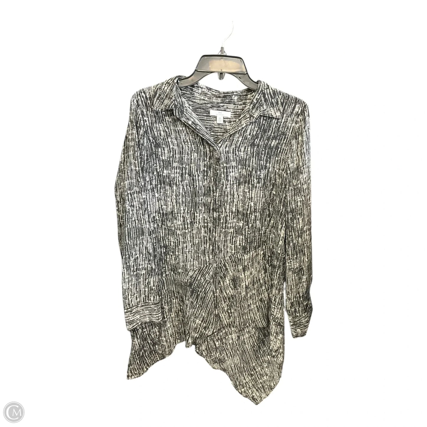 Blouse Long Sleeve By H For Halston In Grey, Size: Sp