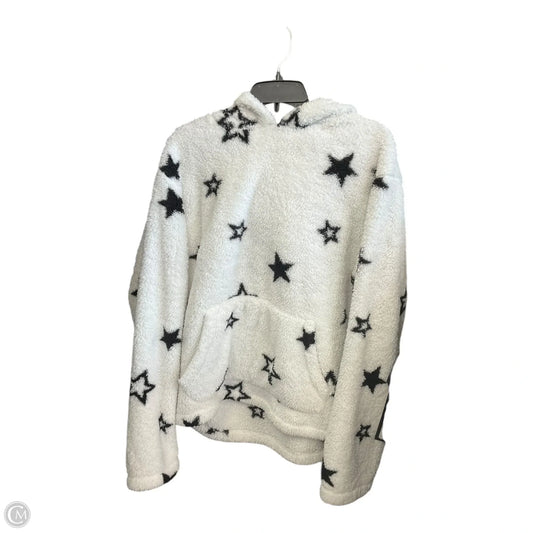Sweatshirt Hoodie By Loft In Black & White, Size: L