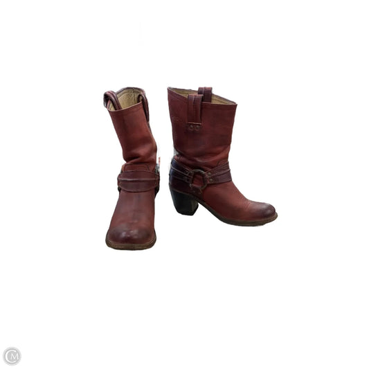 Boots Designer By Frye In Red, Size: 6.5