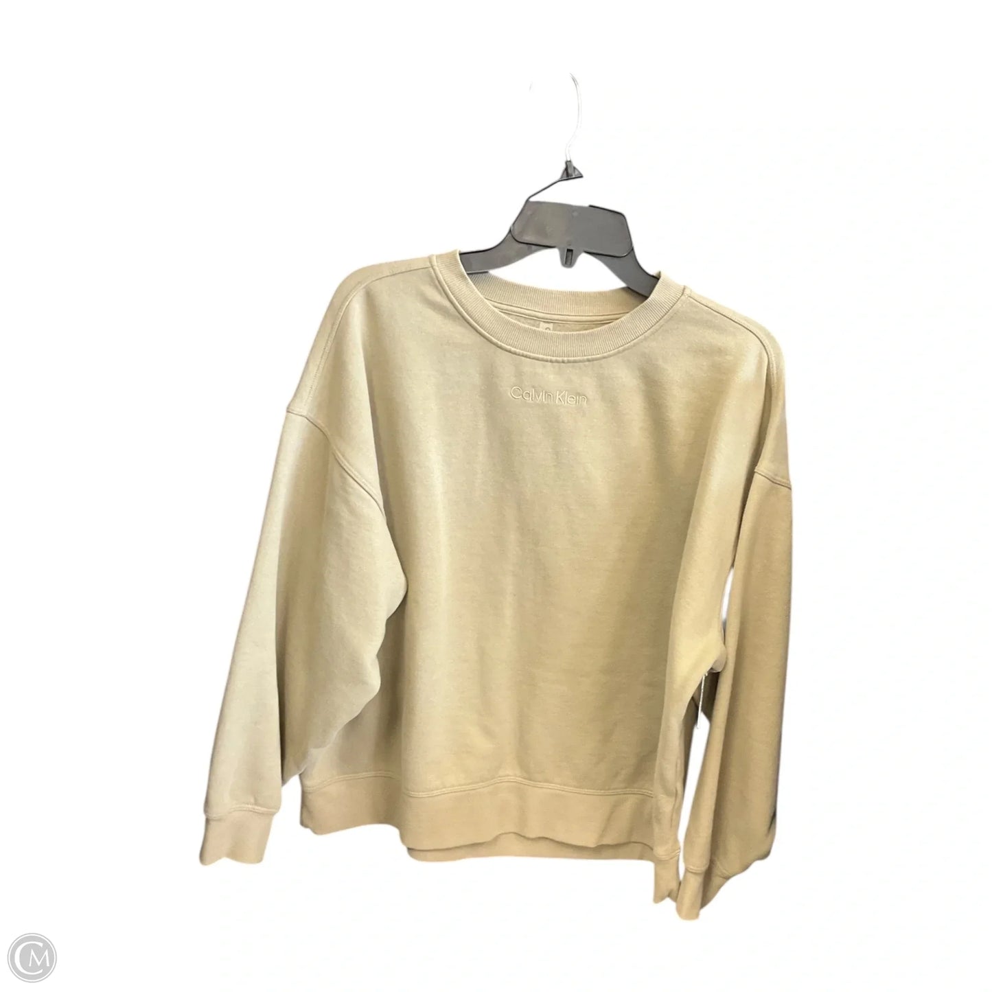 Sweatshirt Crewneck By Calvin Klein Performance In Tan, Size: M