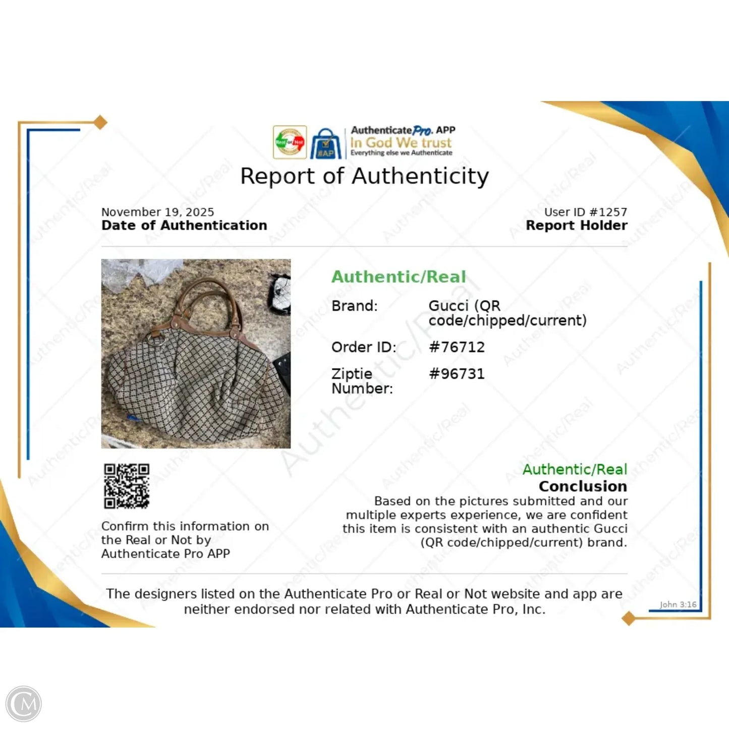 Handbag Luxury Designer By Gucci, Size: Medium