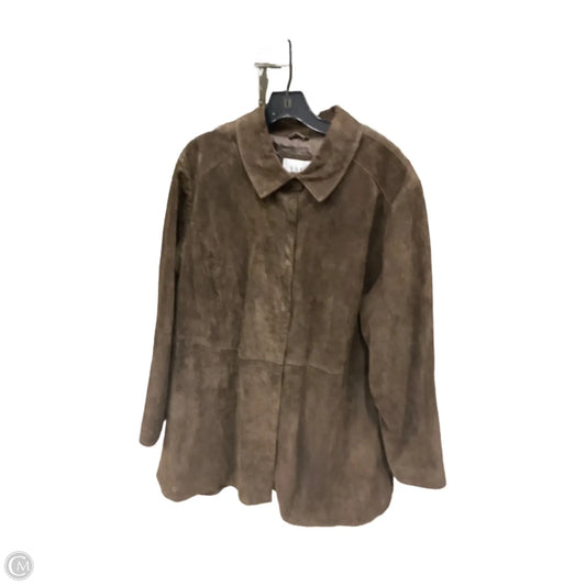 Jacket Leather By Cmb In Brown, Size: 2x