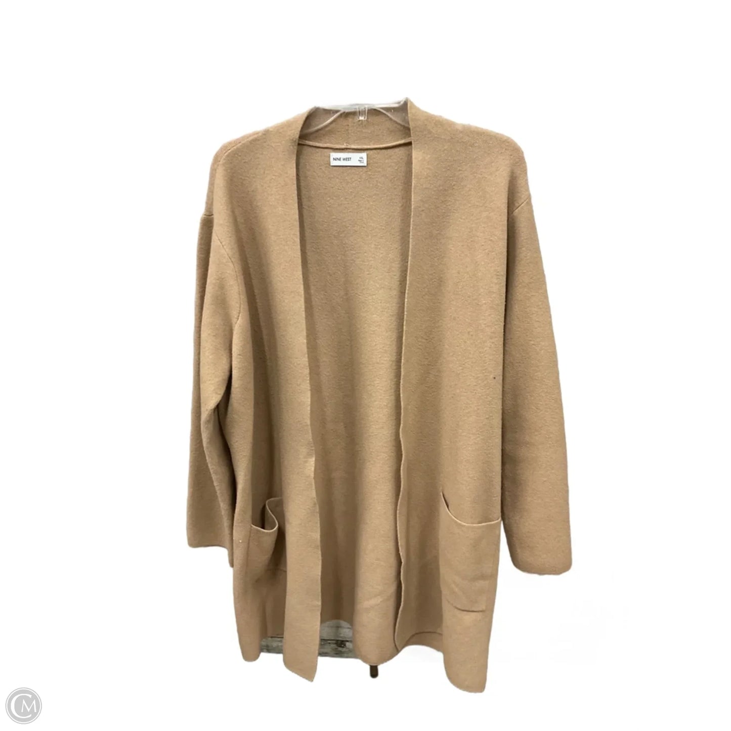 Sweater Cardigan By Nine West Apparel In Tan, Size: Xxl