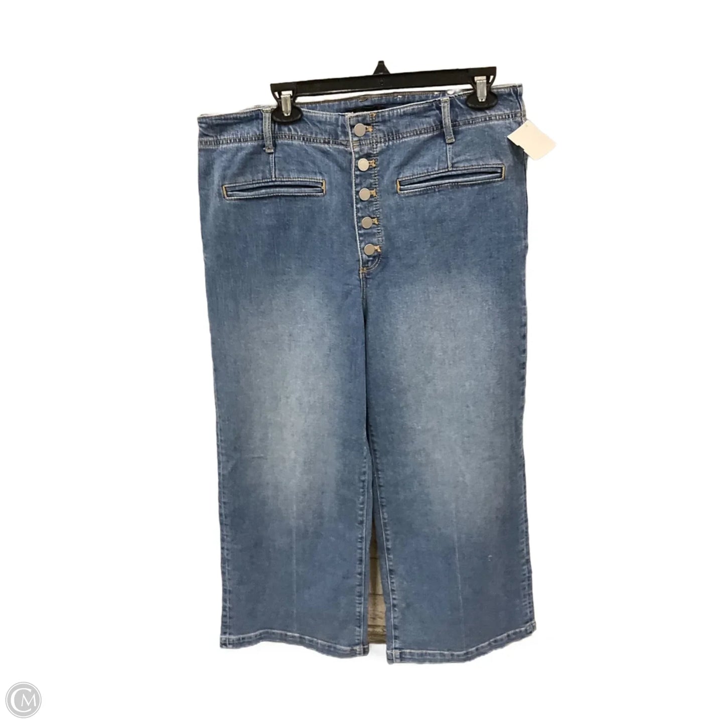 Jeans Wide Leg By Ann Taylor In Blue Denim, Size: 14